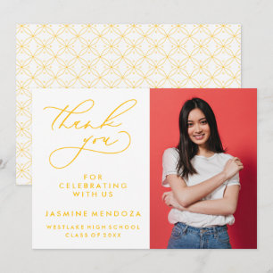 EINFACHER WHIMSICAL CALLIGRAPHY ABSCHLUSS DANKEN DANKESKARTE