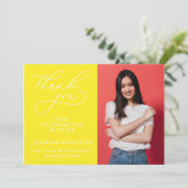 EINFACHER WHIMSICAL CALLIGRAPHY ABSCHLUSS DANKEN DANKESKARTE (Stehend Vorderseite)