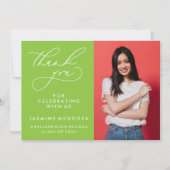 EINFACHER WHIMSICAL CALLIGRAPHY ABSCHLUSS DANKEN DANKESKARTE (Vorderseite)