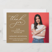 EINFACHER WHIMSICAL CALLIGRAPHY ABSCHLUSS DANKEN DANKESKARTE (Vorderseite)