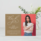 EINFACHER WHIMSICAL CALLIGRAPHY ABSCHLUSS DANKEN DANKESKARTE (Stehend Vorderseite)