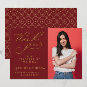 EINFACHER WHIMSICAL CALLIGRAPHY ABSCHLUSS DANKEN DANKESKARTE