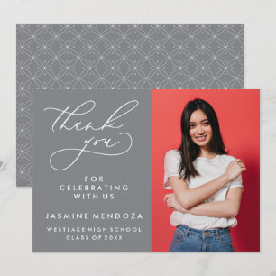 EINFACHER WHIMSICAL CALLIGRAPHY ABSCHLUSS DANKEN DANKESKARTE