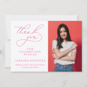 EINFACHER WHIMSICAL CALLIGRAPHY ABSCHLUSS DANKEN DANKESKARTE (Vorderseite)