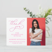 EINFACHER WHIMSICAL CALLIGRAPHY ABSCHLUSS DANKEN DANKESKARTE (Stehend Vorderseite)