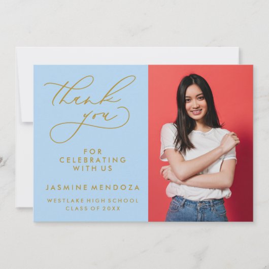 EINFACHER WHIMSICAL CALLIGRAPHY ABSCHLUSS DANKEN DANKESKARTE (Vorderseite)