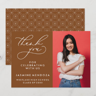 EINFACHER WHIMSICAL CALLIGRAPHY ABSCHLUSS DANKEN DANKESKARTE