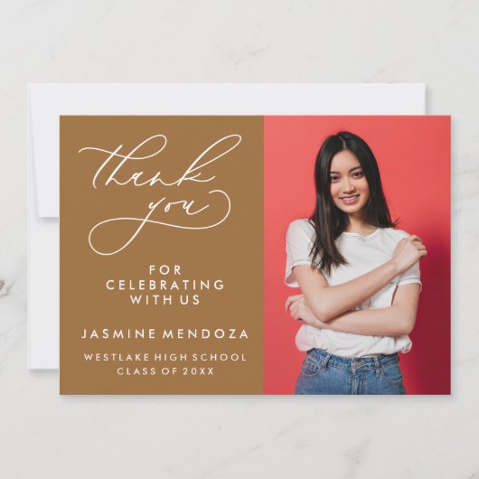 EINFACHER WHIMSICAL CALLIGRAPHY ABSCHLUSS DANKEN DANKESKARTE (Vorderseite)