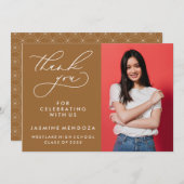 EINFACHER WHIMSICAL CALLIGRAPHY ABSCHLUSS DANKEN DANKESKARTE (Vorne/Hinten)