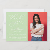 EINFACHER WHIMSICAL CALLIGRAPHY ABSCHLUSS DANKEN DANKESKARTE (Vorderseite)