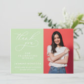 EINFACHER WHIMSICAL CALLIGRAPHY ABSCHLUSS DANKEN DANKESKARTE (Stehend Vorderseite)