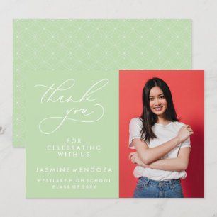 EINFACHER WHIMSICAL CALLIGRAPHY ABSCHLUSS DANKEN DANKESKARTE