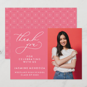 EINFACHER WHIMSICAL CALLIGRAPHY ABSCHLUSS DANKEN DANKESKARTE