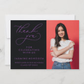 EINFACHER WHIMSICAL CALLIGRAPHY ABSCHLUSS DANKEN DANKESKARTE (Vorderseite)