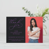 EINFACHER WHIMSICAL CALLIGRAPHY ABSCHLUSS DANKEN DANKESKARTE (Stehend Vorderseite)