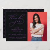 EINFACHER WHIMSICAL CALLIGRAPHY ABSCHLUSS DANKEN DANKESKARTE (Vorne/Hinten)