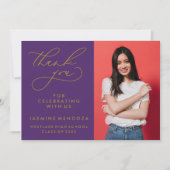 EINFACHER WHIMSICAL CALLIGRAPHY ABSCHLUSS DANKEN DANKESKARTE (Vorderseite)