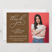 EINFACHER WHIMSICAL CALLIGRAPHY ABSCHLUSS DANKEN DANKESKARTE (Vorderseite)