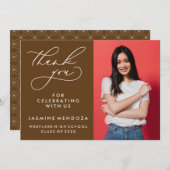 EINFACHER WHIMSICAL CALLIGRAPHY ABSCHLUSS DANKEN DANKESKARTE (Vorne/Hinten)