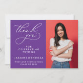 EINFACHER WHIMSICAL CALLIGRAPHY ABSCHLUSS DANKEN DANKESKARTE (Vorderseite)