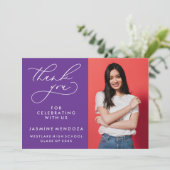 EINFACHER WHIMSICAL CALLIGRAPHY ABSCHLUSS DANKEN DANKESKARTE (Stehend Vorderseite)