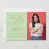 EINFACHER WHIMSICAL CALLIGRAPHY ABSCHLUSS DANKEN DANKESKARTE (Vorderseite)