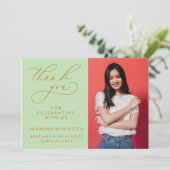 EINFACHER WHIMSICAL CALLIGRAPHY ABSCHLUSS DANKEN DANKESKARTE (Stehend Vorderseite)