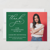 EINFACHER WHIMSICAL CALLIGRAPHY ABSCHLUSS DANKEN DANKESKARTE (Vorderseite)