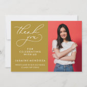 EINFACHER WHIMSICAL CALLIGRAPHY ABSCHLUSS DANKEN DANKESKARTE (Vorderseite)