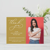 EINFACHER WHIMSICAL CALLIGRAPHY ABSCHLUSS DANKEN DANKESKARTE (Stehend Vorderseite)