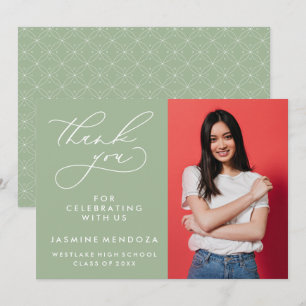 EINFACHER WHIMSICAL CALLIGRAPHY ABSCHLUSS DANKEN DANKESKARTE