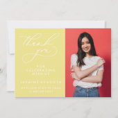 EINFACHER WHIMSICAL CALLIGRAPHY ABSCHLUSS DANKEN DANKESKARTE (Vorderseite)