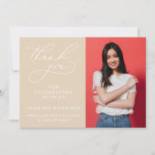 EINFACHER WHIMSICAL CALLIGRAPHY ABSCHLUSS DANKEN DANKESKARTE (Vorderseite)