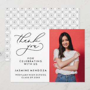 EINFACHER WHIMSICAL CALLIGRAPHY ABSCHLUSS DANKEN DANKESKARTE