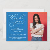 EINFACHER WHIMSICAL CALLIGRAPHY ABSCHLUSS DANKEN DANKESKARTE (Vorderseite)