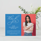 EINFACHER WHIMSICAL CALLIGRAPHY ABSCHLUSS DANKEN DANKESKARTE (Stehend Vorderseite)