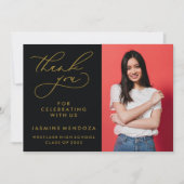 EINFACHER WHIMSICAL CALLIGRAPHY ABSCHLUSS DANKEN DANKESKARTE (Vorderseite)