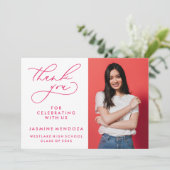 EINFACHER WHIMSICAL CALLIGRAPHY ABSCHLUSS DANKEN DANKESKARTE (Stehend Vorderseite)