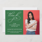 EINFACHER WHIMSICAL CALLIGRAPHY ABSCHLUSS DANKEN DANKESKARTE (Vorderseite)