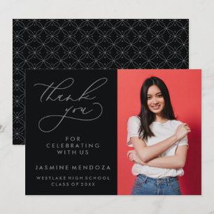 EINFACHER WHIMSICAL CALLIGRAPHY ABSCHLUSS DANKEN DANKESKARTE