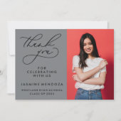 EINFACHER WHIMSICAL CALLIGRAPHY ABSCHLUSS DANKEN DANKESKARTE (Vorderseite)