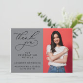 EINFACHER WHIMSICAL CALLIGRAPHY ABSCHLUSS DANKEN DANKESKARTE (Stehend Vorderseite)