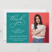 EINFACHER WHIMSICAL CALLIGRAPHY ABSCHLUSS DANKEN DANKESKARTE (Vorderseite)