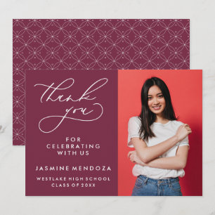 EINFACHER WHIMSICAL CALLIGRAPHY ABSCHLUSS DANKEN DANKESKARTE