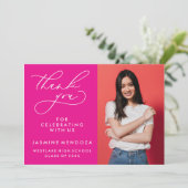 EINFACHER WHIMSICAL CALLIGRAPHY ABSCHLUSS DANKEN DANKESKARTE (Stehend Vorderseite)