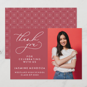 EINFACHER WHIMSICAL CALLIGRAPHY ABSCHLUSS DANKEN DANKESKARTE