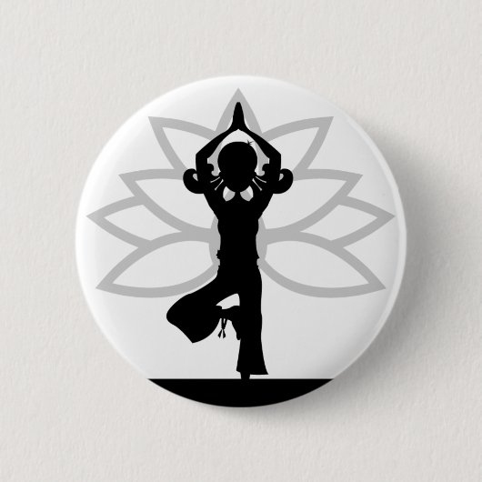 Einfacher Yoga-Silhouette-Knopf Button (Vorderseite)