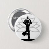 Einfacher Yoga-Silhouette-Knopf Button (Vorne & Hinten)