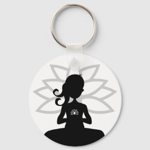 Einfacher Yoga-Silhouette-Schlüsselanhänger Schlüsselanhänger