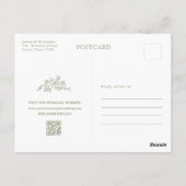 Einfacher, zarter Blumenkalender Save the Date Postkarte (Rückseite)